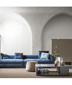 Tavolino rettangolare Norman da salotto in legno struttura rovere laccato grigio a poro aperto e il piano laccato grigio scuro 