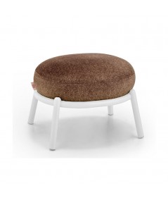 drop pouf  in tessuto loden colorato bianco