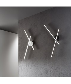 Applique Syncro Perenz in metallo e acciaio bianca e nero