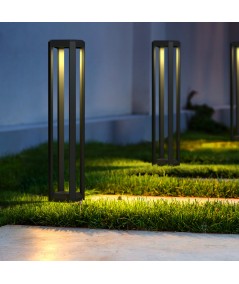 lampada grande in alluminio da giardino grigia maytoni per esterno