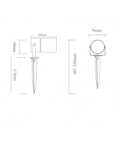 Faretto scope maytoni alluminio da terrra nero outdoor