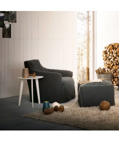 Life tavolino rotondo con struttura in legno