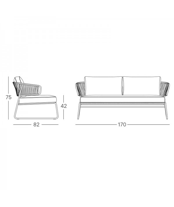 specifiche tecniche sofà da esterno lisa filò scab design