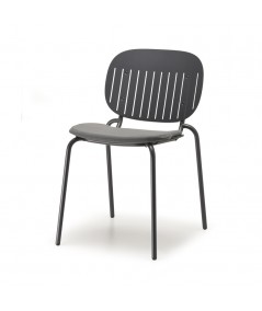 Sedia si si barcode da esterno in acciaio multicolore scab design con cuscino