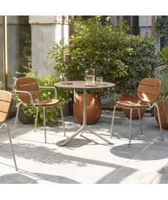 Sedia Si-si wood in legno per esterno scab design acciaio