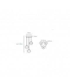 Lampada a sospensione Sky Fall 3 scheda tecnica