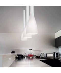 lampada a sospensione ideal lux in metallo colore bianco