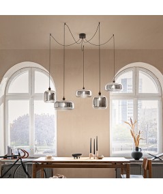 lampada a sospensione fumè specchiato perenz linea anima