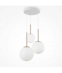Lampada con tre punti luce basic form maytoni bianca e oro