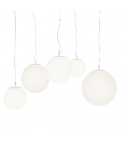 lampada a sospenzione 5 punti luci basic form maytoni bianca