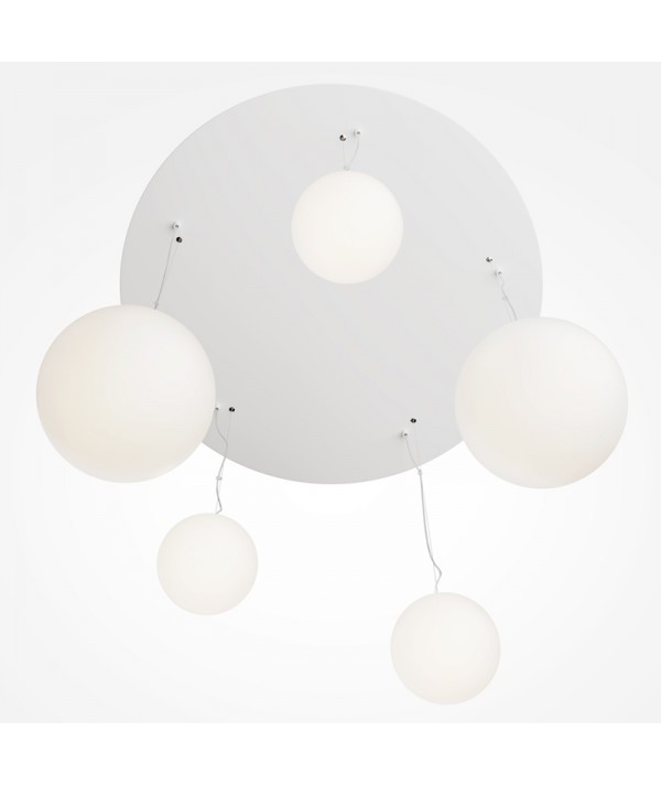 lampada a sospenzione 5 punti luci basic form maytoni bianca