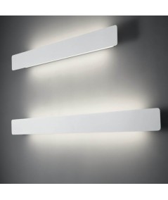 Lampada a parete Line in alluminio e acrilico bianco