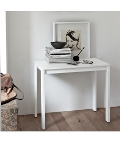 consolle vega plus bianca con piano bianco chiusa