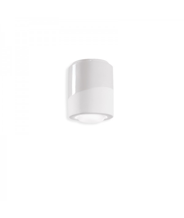 lampada a soffitto di ferroluce in ceramica bianco naturale