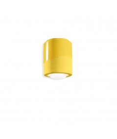 lampada a soffitto di ferroluce in ceramica giallo limone