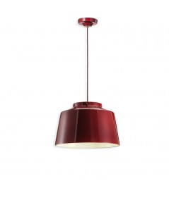lampada a sospensione di ferroluce colore rosso