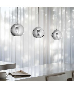 lampada Mr. Jack a sospensione, colore cromo