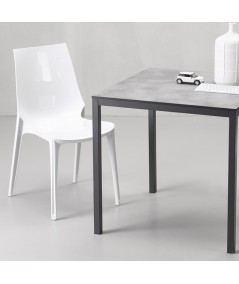 sedia vanity bianca in policarbonato