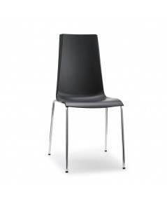 Sedia Mannequin con scocca in tecnopolimero colorato antracite e gambe in metallo 