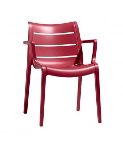 Sedie Sunset  per esterno in tecnopolimero di colore rosso geranio