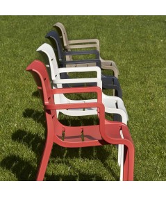 Sedie Sunset  per esterno in tecnopolimero di colore rosso lino antracite tortora 
