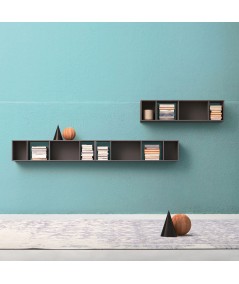 Contenitore Pensile Versus con vani a giorno in legno laccato