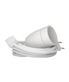 Lampada Spinello Ceramico E27 con portalampada in ceramica bianco