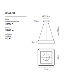 Lampada a sospensione vivida scheda tecnica medie dimensioni