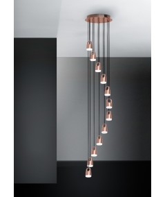 lampadario bag in metallo finitura oro rosa