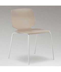 Sedia Babila in tecnopolimero sabbia e gambe in metallo