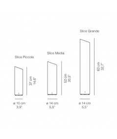 Lampada da tavolo Slice in fibra di carbonio e fibra di vetro bianca dimensioni