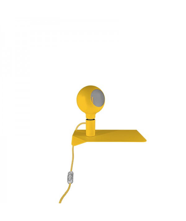 Lampada in metallo color giallo con mensola di Filotto