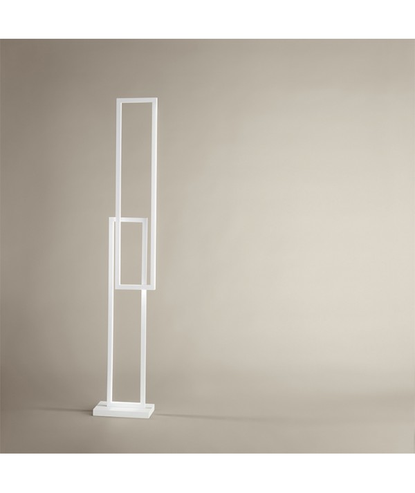 lampada da terra cross in metallo bianco di perenz