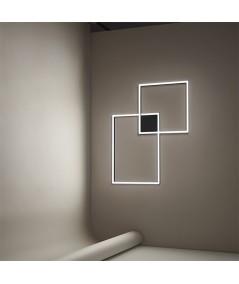lampada a sospensione e a parete cross di perenz in alluminio nero