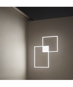 lampada a sospensione e a parete cross di perenz in alluminio bianco