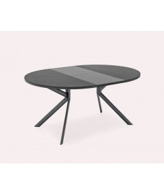 tavolo allungabile giove di connubia calligaris in ceramica stone e metallo nero aperto