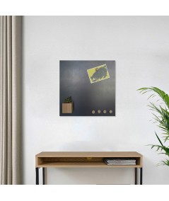 Lavagna magnetica industrial  di dESIGNoBJECT in Lamiera in ferro nero calamina tagliata a laser ambientata