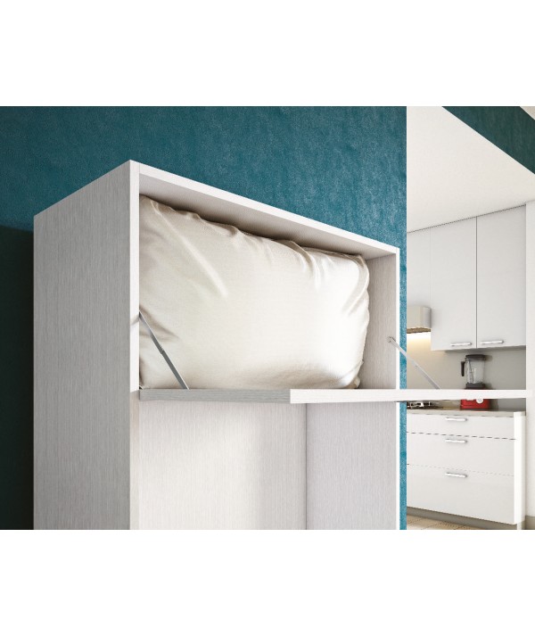 mobile contenitore con scrivania e letto di maconi bianco vano cuscino