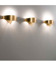 Applique scudo foglia di Selène bianco laterale