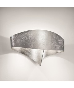 applique scudo foglia di selène argento