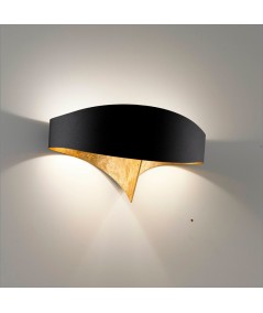 Applique scudo bicolore nero e foglia oro di Selène