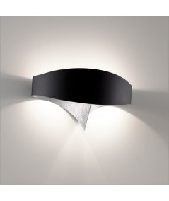 applique scudo bicolore nero e foglia argento di Selène