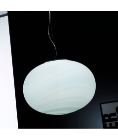 lampada a sospensione Alice con decoro di Selène bianca