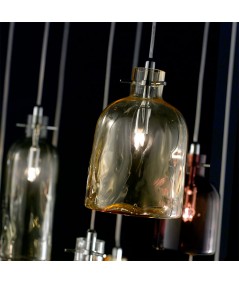 lampada a sospensione bossa nova ambra di selène