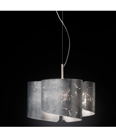 lampada a sospensione di selène papiro in foglia argento