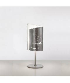 lampada da tavolo papiro di selène con decoro foglia argento
