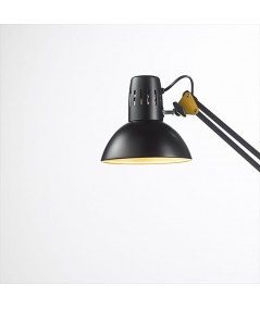 Lampada orientabile in metallo con morsetto nero opaco