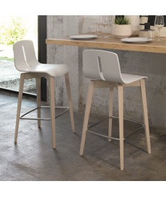 sgabello gordon di friulsedie realizzato con struttura in legno di frassino con sedile laccato bianco poro aperto ambientato