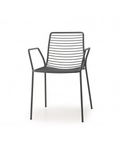 Sedia Summer con braccioli antracite