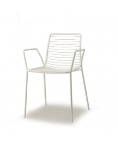 Sedia Summer con braccioli bianco